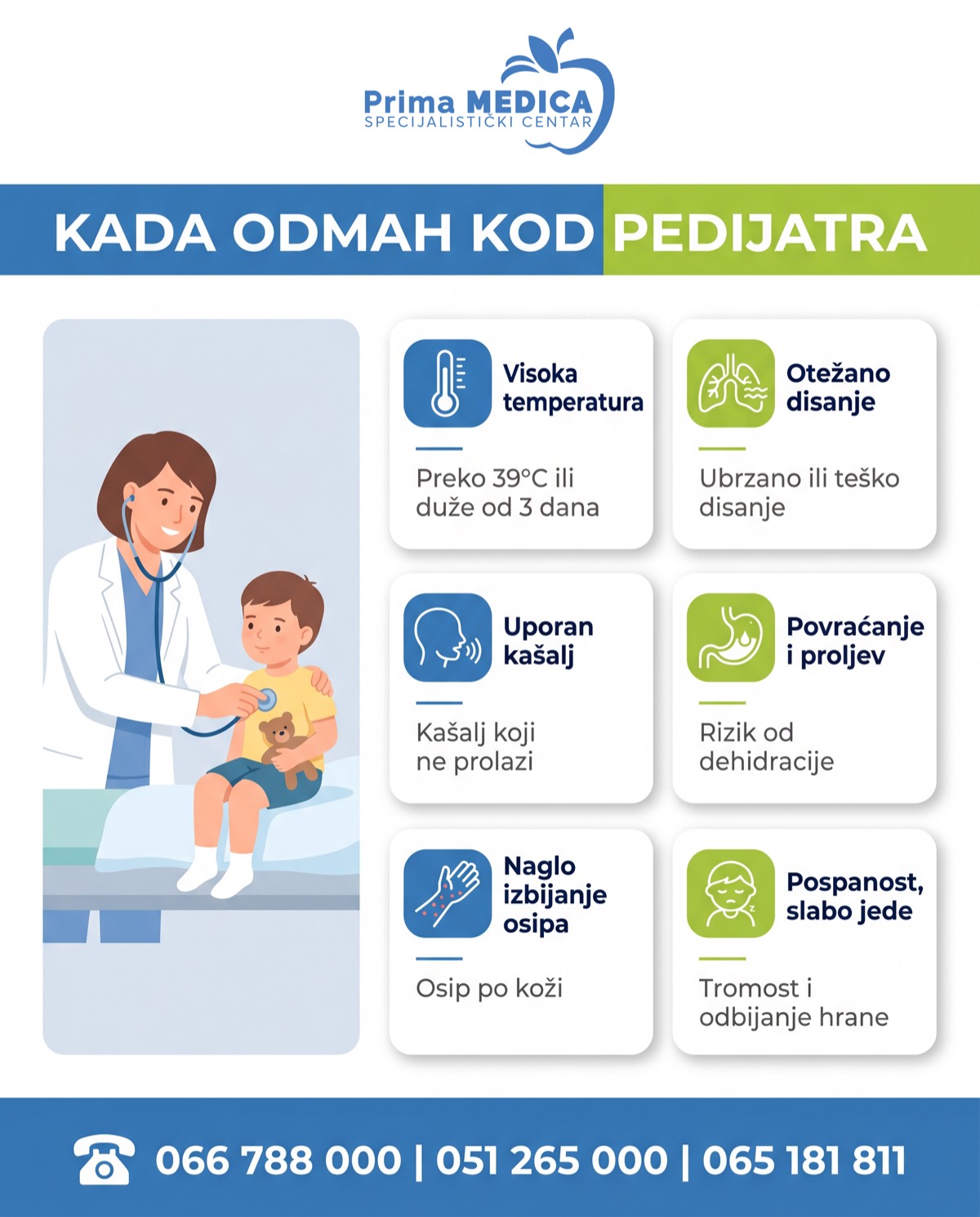 Kada odmah kod pedijatra - alarmni znaci kod djece - Prima MEDICA Banja Luka