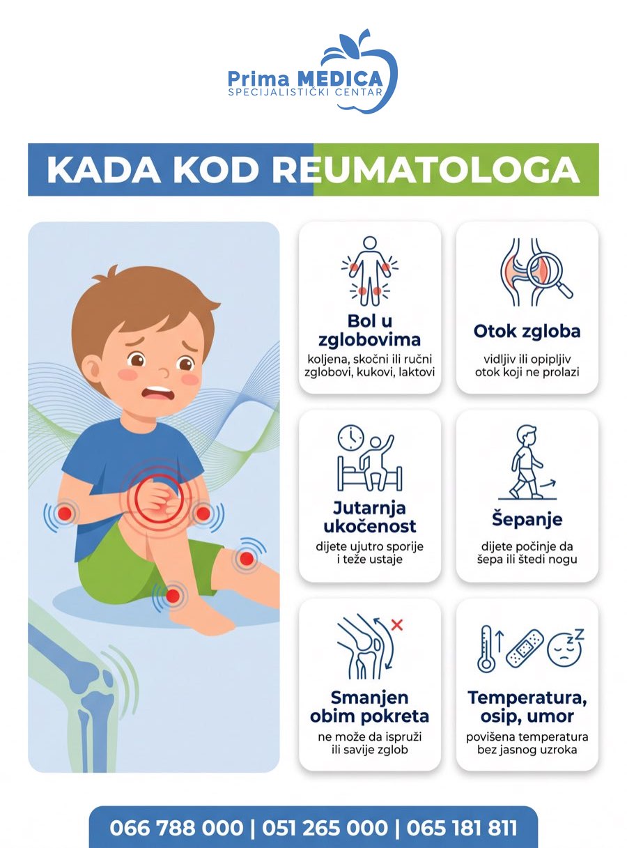 Znaci kod djeteta kada treba pregled dječijeg reumatologa - bol u zglobovima, otok, jutarnja ukočenost, šepanje - Prima MEDICA